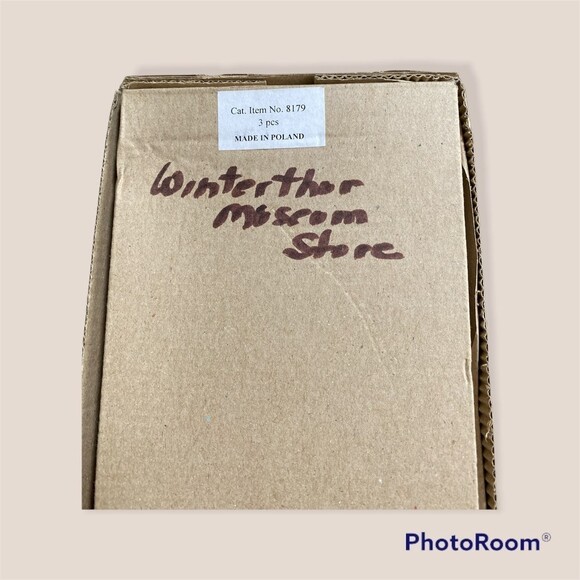 3pc Patriotic Ornaments Poland 2002 Winterthur Museum Flag Star Heart w/ Box - Picture 6 of 8